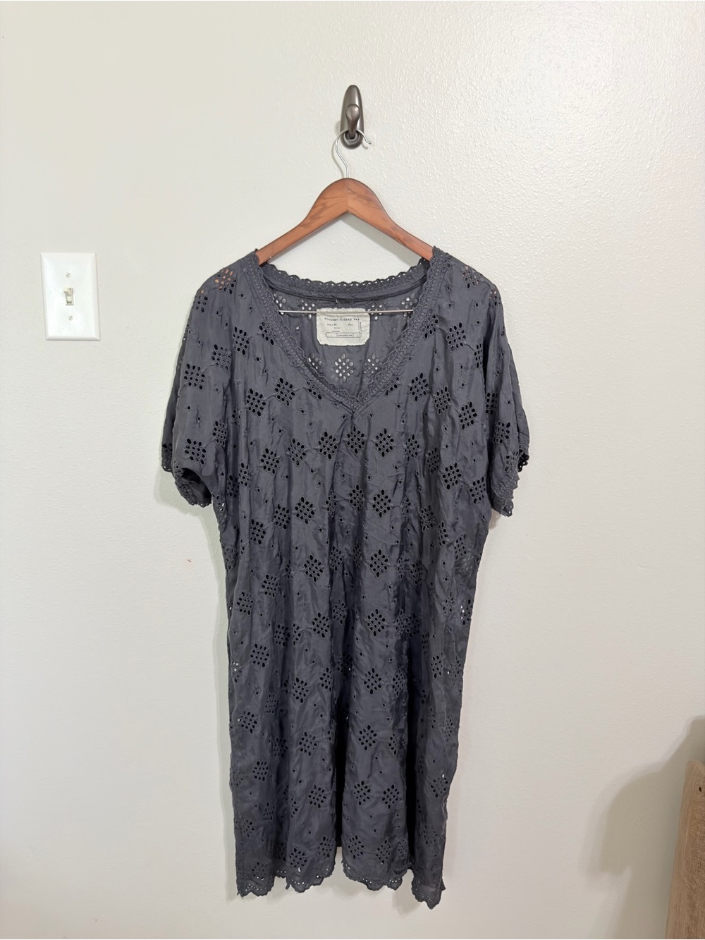 Rare Vintage Johnny Was 100% Silk Eyelet Embroidered Boho Dress / Tunic